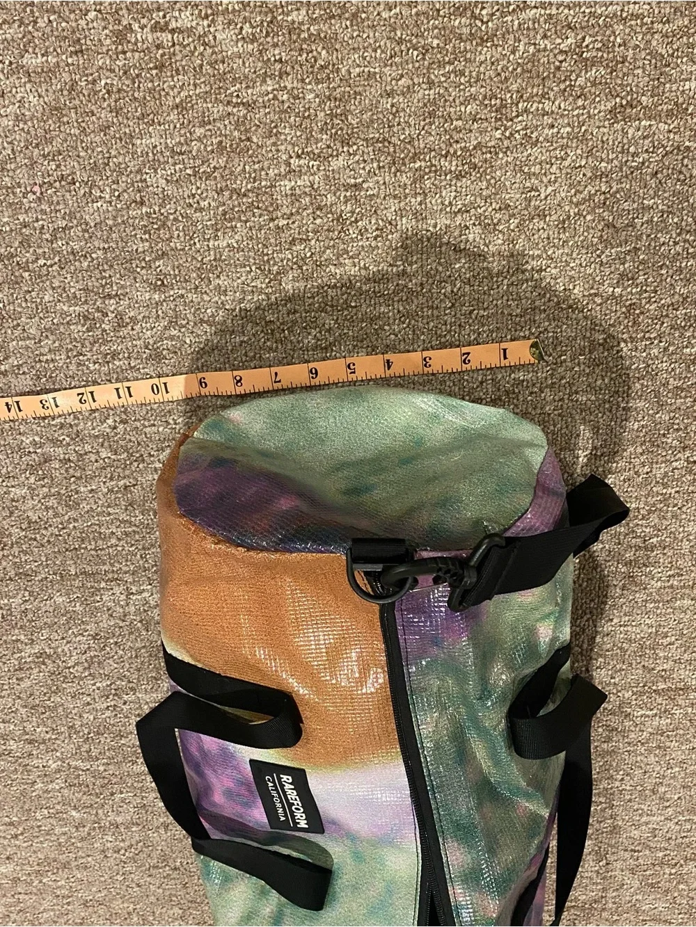 RAREFORM California Tie-Dye Duffel Bag in Green, Purple & Pink